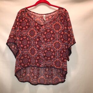 Mudd Multicolored Size XL Hi Low Cropped Shirt